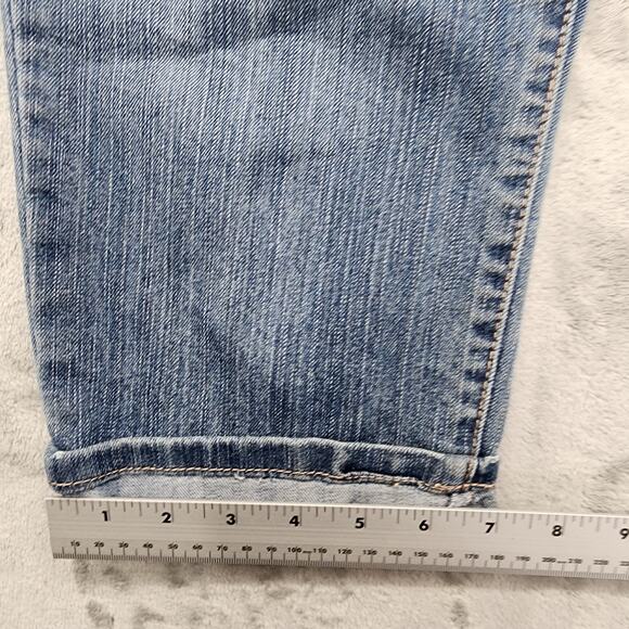 Bandolino Blu Jeans Womens 6 Blue Madie Mid Rise Crop Capri Cuffed Hem Stretch - Picture 14 of 15